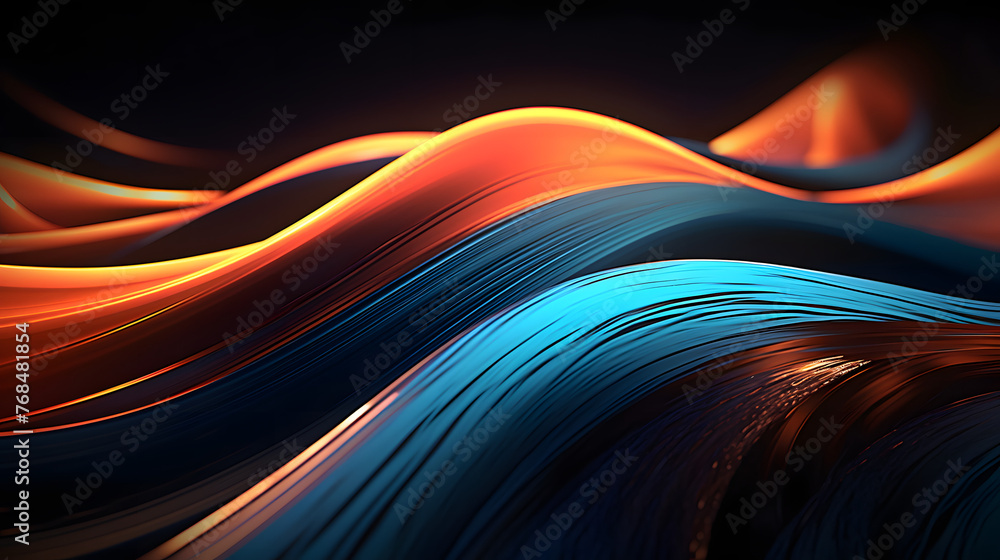 Fototapete digital technology 3d curve light wave abstract graphic poster web page ppt background