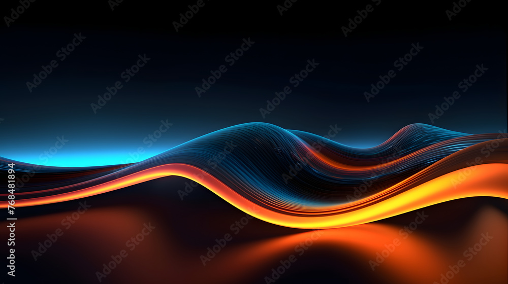 Fototapete digital technology 3d curve light wave abstract graphic poster web page ppt background