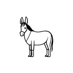 Simple donkey black icon