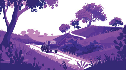 Infrared nature violet unreal spring road car trip