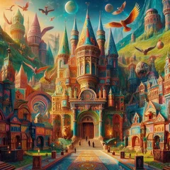 Foto op Canvas A magical castle in a magical world © sera