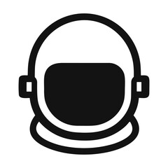 Simple astronaut helmet black icon