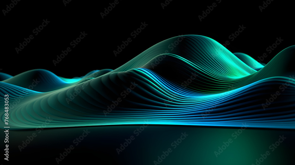 Fototapete digital technology 3d curve light wave abstract graphic poster web page ppt background