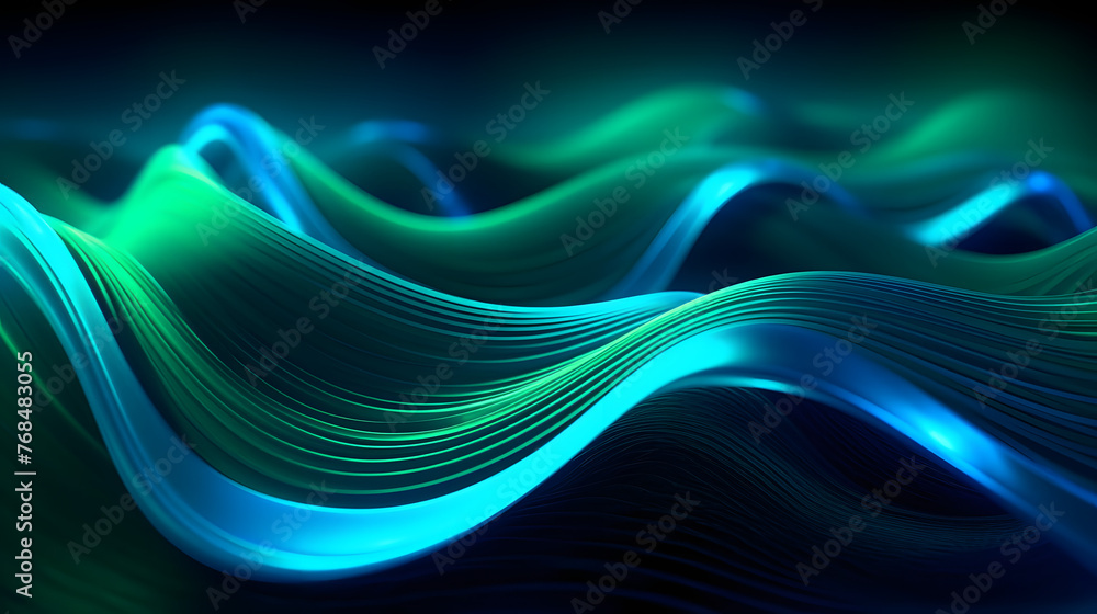 Fototapete digital technology 3d curve light wave abstract graphic poster web page ppt background