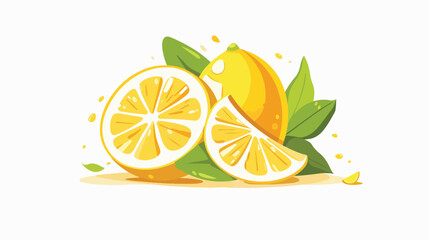 Lemon took as a food and beverage. flat vector 