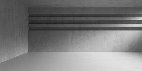 Abstract empty concrete interior. Minimalistic dark room design template - 768483653