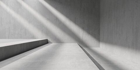 Abstract empty concrete interior. Minimalistic dark room design template - 768483662