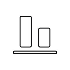 Thin Line Bottom Alignment vector icon