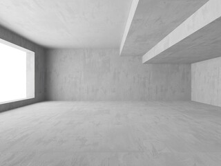Abstract empty concrete interior. Minimalistic dark room design template - 768484015