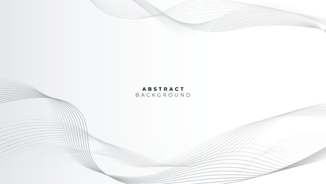 Vector white abstract waves lines background 