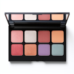 colorful eyeshadow make up palette isolated on white background