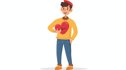 love Liver man medical healthy person stomach flat vector