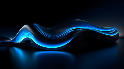 Digital technology 3D curve light wave abstract graphic poster web page PPT background