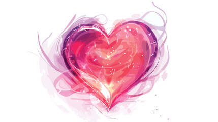 Magical heart shape in fantasy style Valentines Da flat