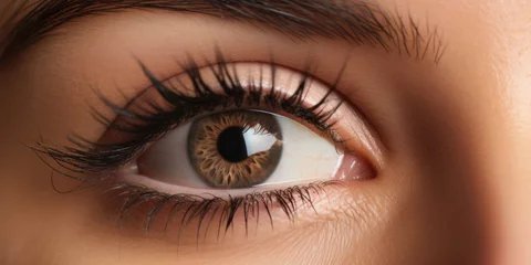 Stoff pro Meter Close-up of Human Eye with Hazel Iris © Maris