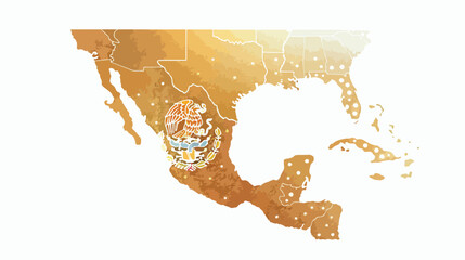 Mexico map of gold gradient style vector Illustration.