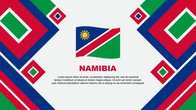 Namibia Flag Abstract Background Design Template. Namibia Independence Day Banner Wallpaper Vector Illustration. Namibia Cartoon