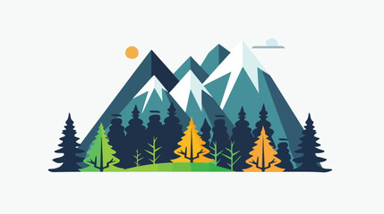 Mountain icon to logo nature flat vector