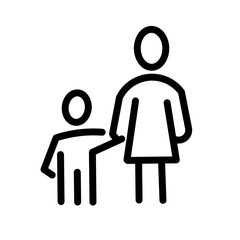 Simple Family Vector Line Icon, Contains Outline Icons such as baby carrier, family house, little brother, sister, grandfather, grandmother, father, mother.