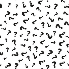 Question Seamless Pattern on White Background. Vector