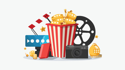 Movie icon design flat vector isolated on white background