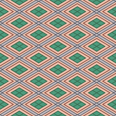 Japanese Diamond Line Vector Seamless Pattern