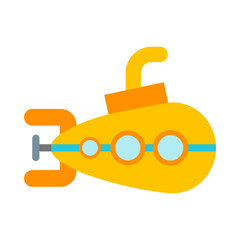 Submarine Glyph Vector Flat Icon Design