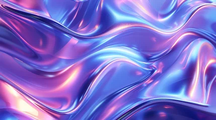 Foto op Canvas Liquid waves emit a soft luminescence, their 3D form glowing with calming hues that soothe the soul. © BGSTUDIOX