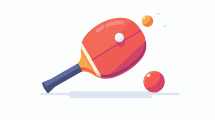 Ping pong racket and ball icon. flat vector