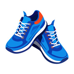 Sport blue two sneakers symbol for walking, racer running tennis, tennis, practice, performance etc. generated by Ai