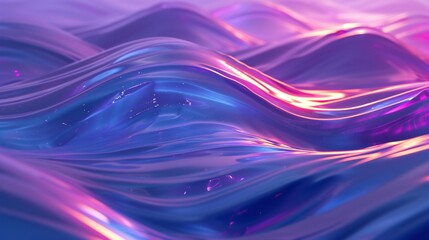 Radiant waves ripple through the air, their 3D form aglow with luminous hues that inspire a sense of calm and serenity.