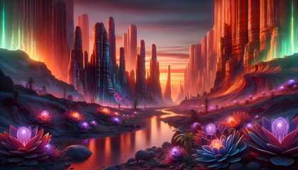 Sunset Symphony in the Alien Canyon
