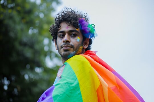 Thousands of people march in the city streets for the annual gay pride parade in Milan