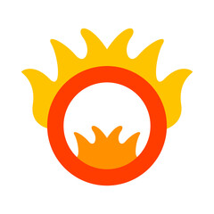 Ring Of Fire Vector Flat Icon Design Vector Flat Icon Design