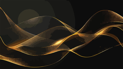 Abstract luxury golden wave lines curved overlapping o