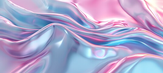 3D iridescent background, pastel pink and blue colors