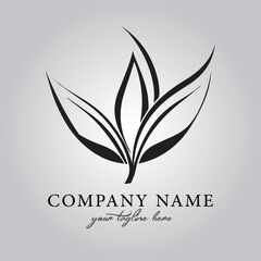 Leaf logo company design vector image on the white background