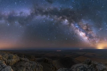 Foto auf Acrylglas Milky way over the desert at night © Nguyen