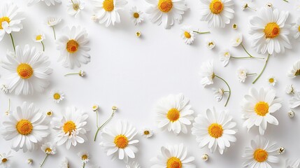 Daisies Flower With Copy Space Text On Top View