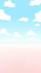 Fototapeta na wymiar Portrait pastel anime sky cloud scene