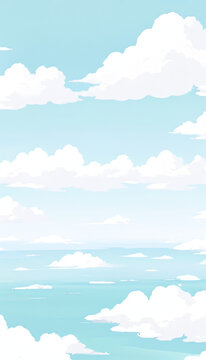 Portrait pastel anime sky cloud scene