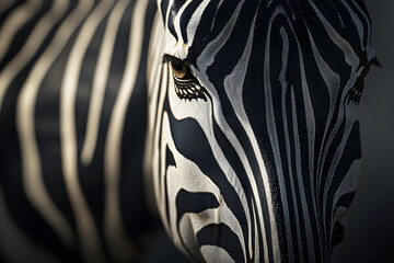 Illustration of a close up of a zebra 