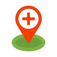 Obraz premium Hospital Location Vector Flat Icon