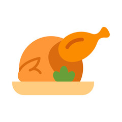 Chicken Dinner Vector Flat Icon
