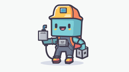 Fototapeta na wymiar Character Illustration of processor as a plumber 