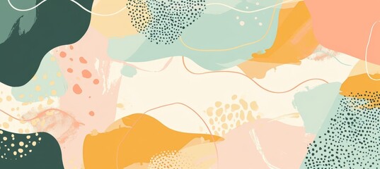 Abstract backdrop with organic shapes composition in trendy contemporary collage style