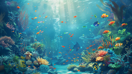 Fototapeta na wymiar Vibrant Underwater Haven