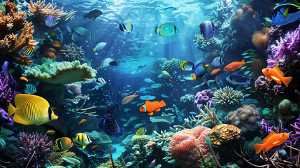 Naklejka na ściany i meble Vibrant Underwater Haven