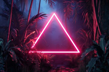 Neon triangle in the forest