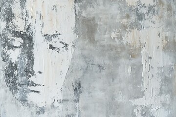 Old grunge wall background with a woman face painted in white